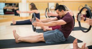 Pilates mat wheel exercise